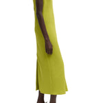 Tibi Viscose Plisse Sleeveless Bias Dress - Vermillion