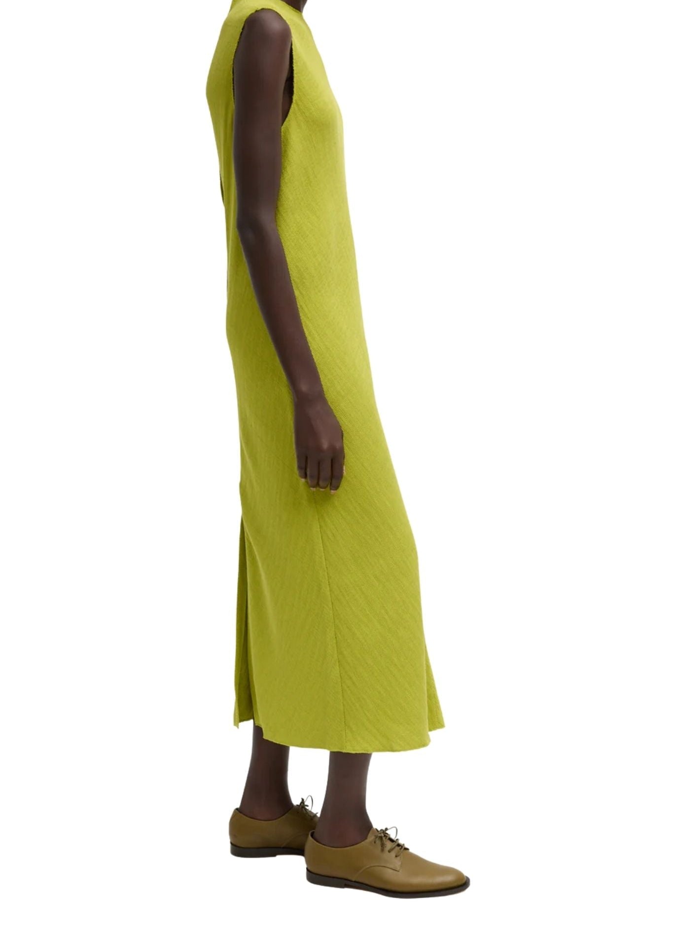 Tibi Viscose Plisse Sleeveless Bias Dress - Vermillion