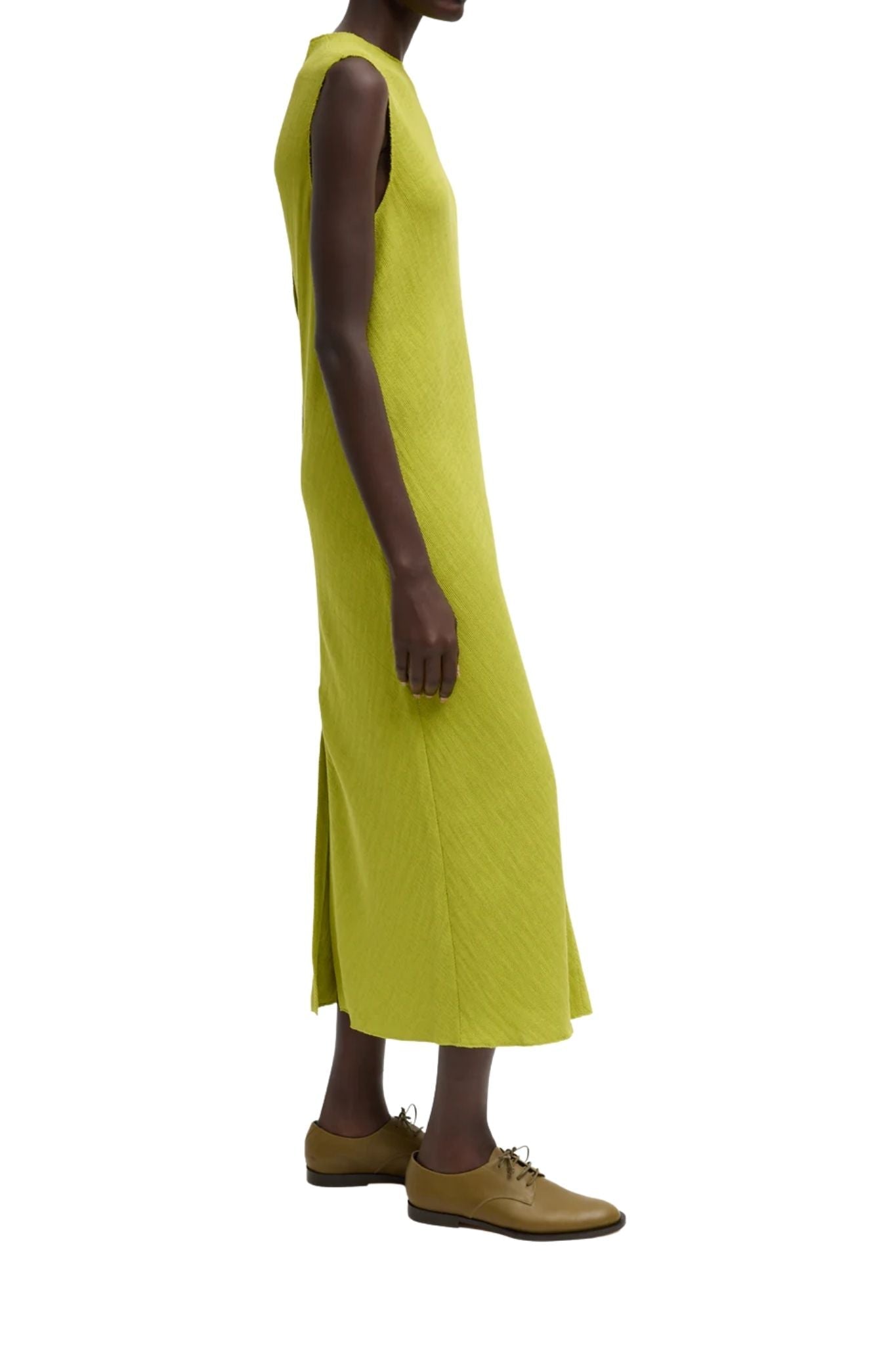 Tibi Viscose Plisse Sleeveless Bias Dress - Vermillion
