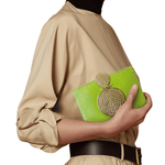 Tonya Hawkes Solara Lime Clutch - Vermillion