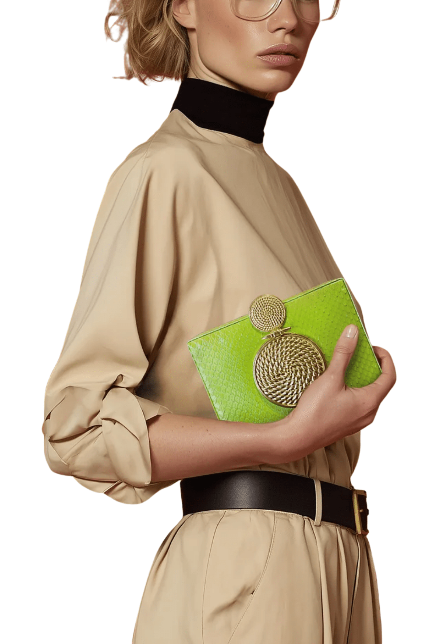 Tonya Hawkes Solara Lime Clutch - Vermillion