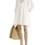 Toteme Balloon Sleeve Cotton Dress - Vermillion