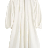 Toteme Balloon Sleeve Cotton Dress - Vermillion