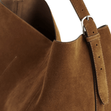 Toteme Belted Suede Tote - Vermillion