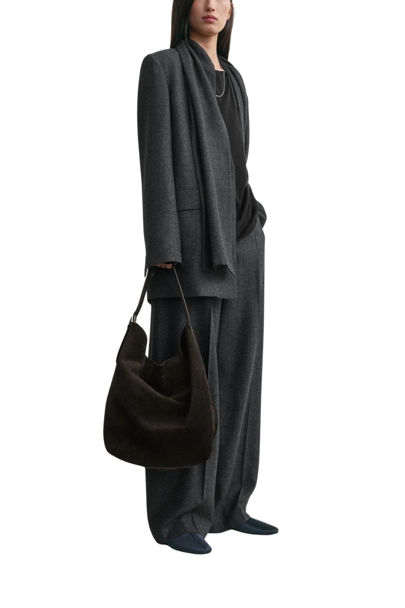 Toteme Belted Suede Tote - Vermillion