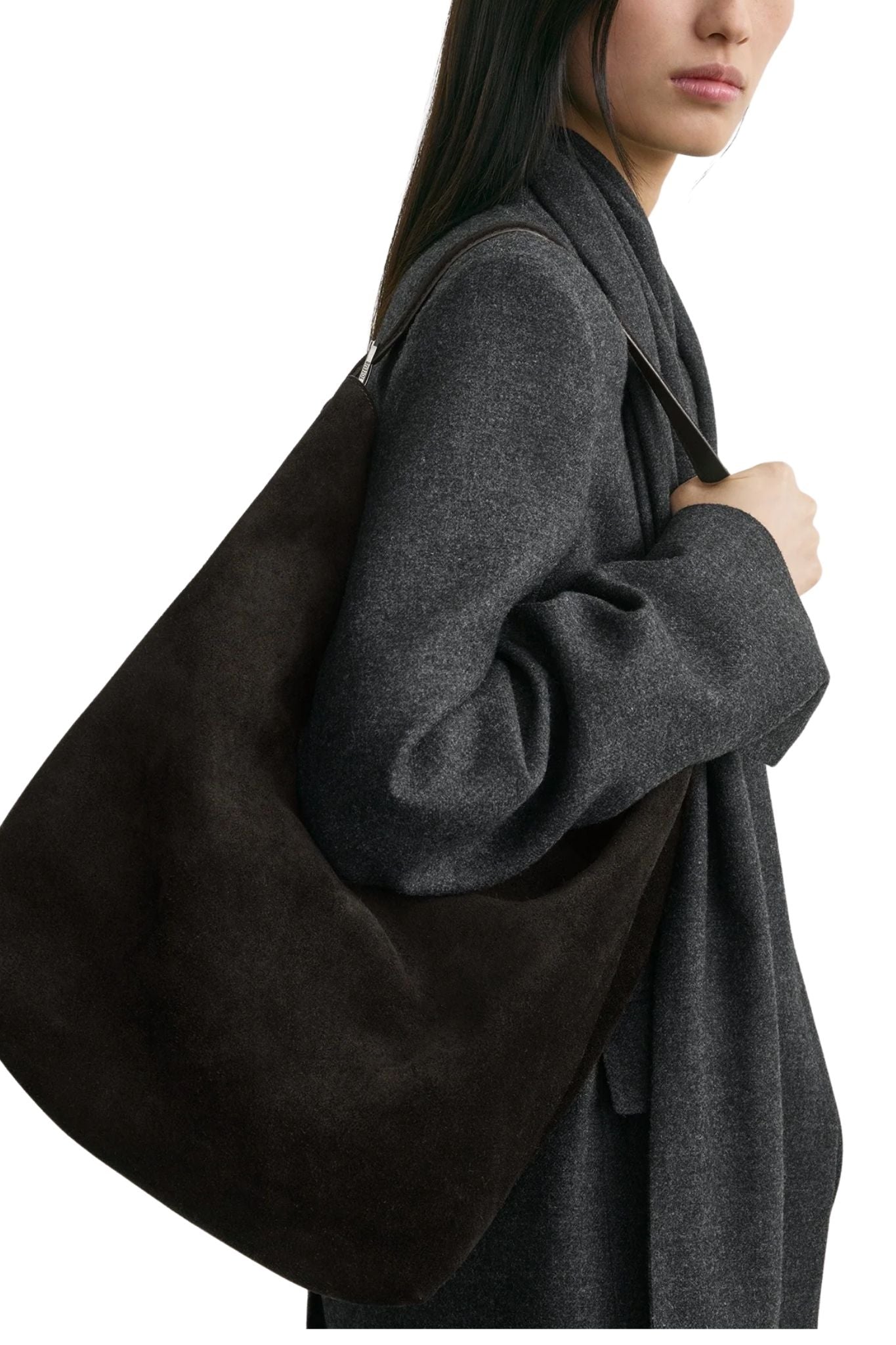 Toteme Belted Suede Tote - Vermillion