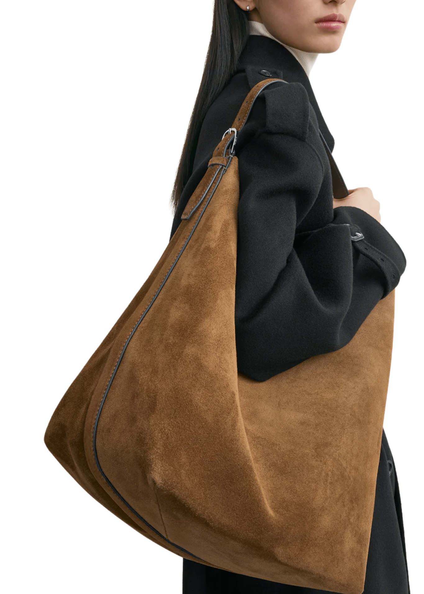 Toteme Belted Suede Tote - Vermillion