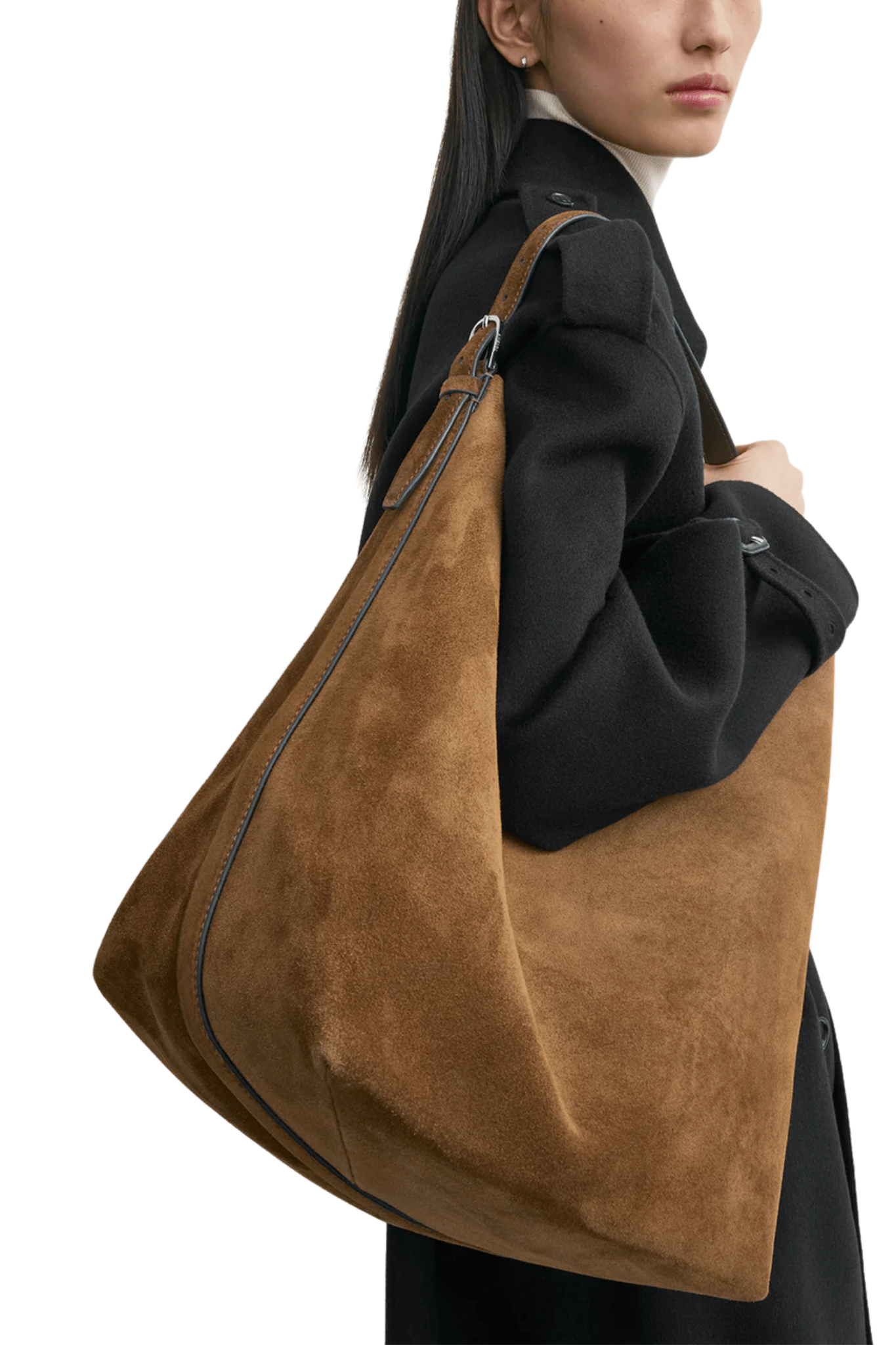 Toteme Belted Suede Tote - Vermillion