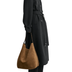 Toteme Belted Suede Tote - Vermillion