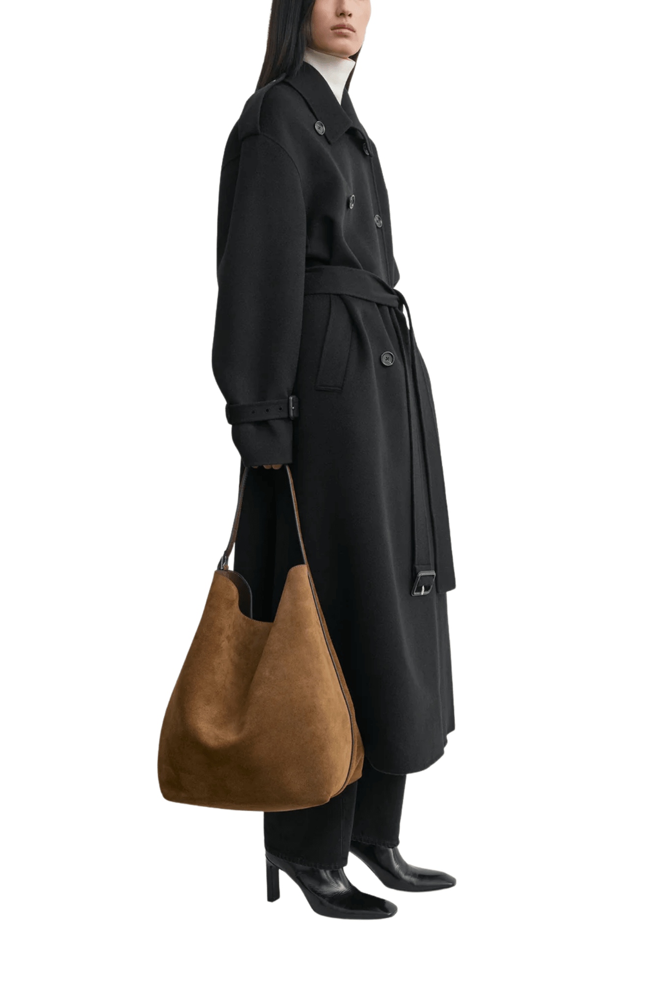 Toteme Belted Suede Tote - Vermillion