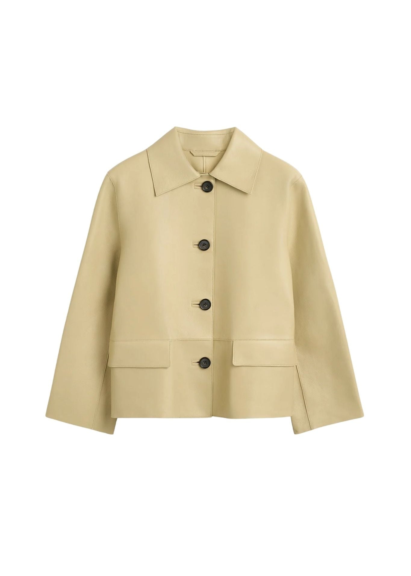 Toteme Bonded Leather Jacket - Vermillion