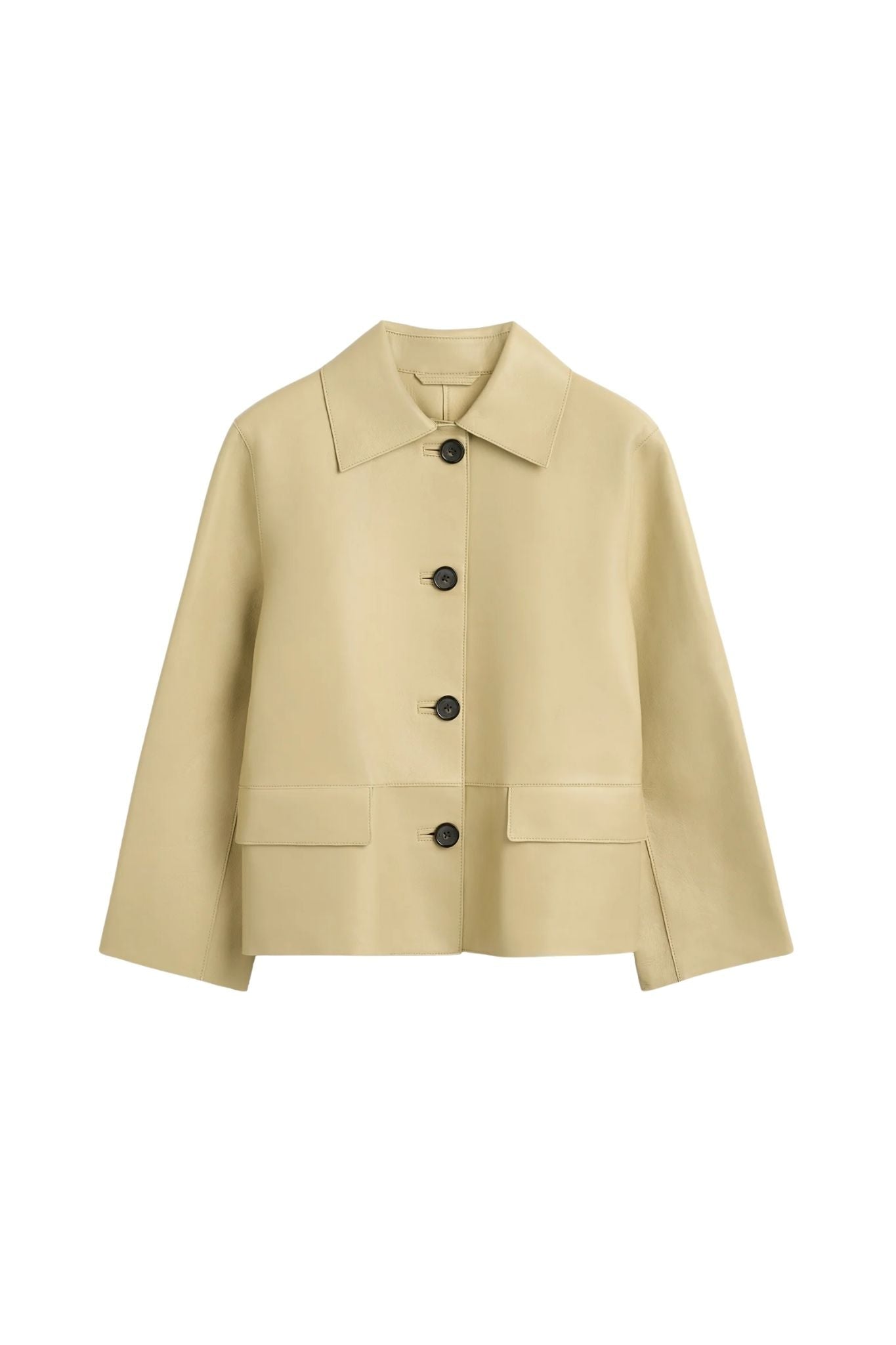 Toteme Bonded Leather Jacket - Vermillion