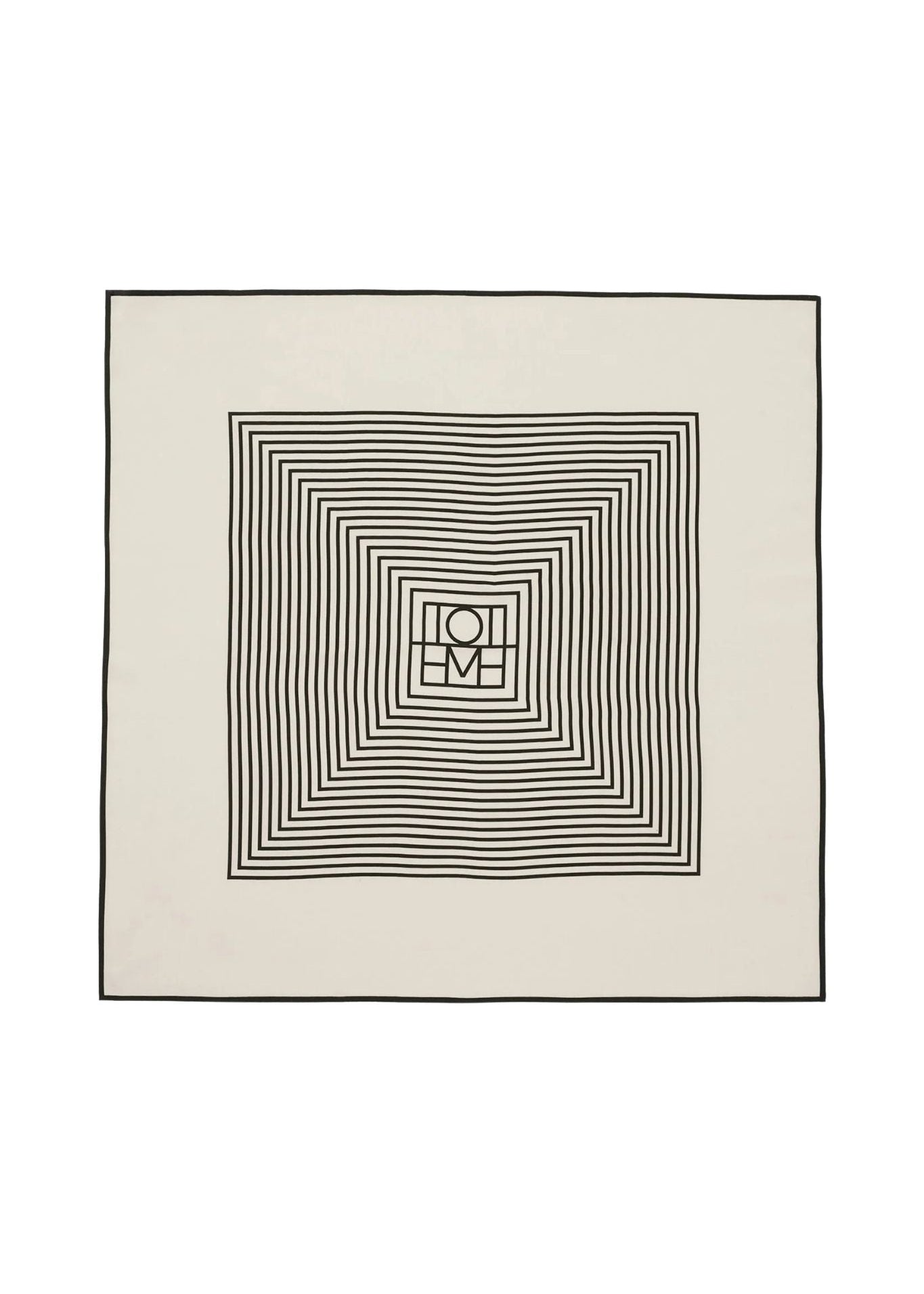 Toteme Centered Monogram Silk Scarf - Vermillion