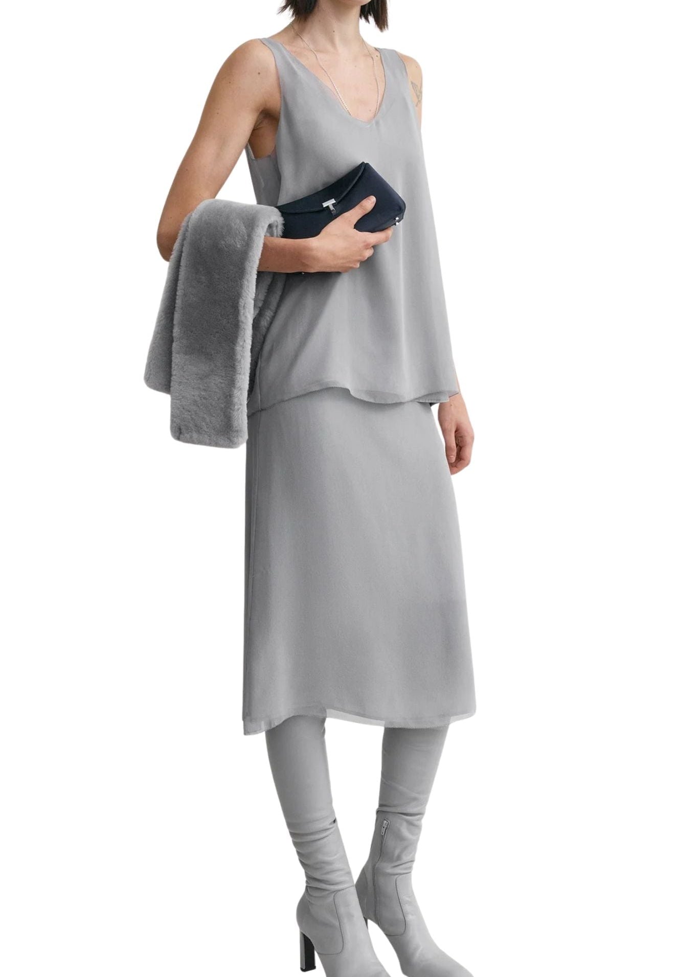 Toteme Chiffon Slip Top - Vermillion