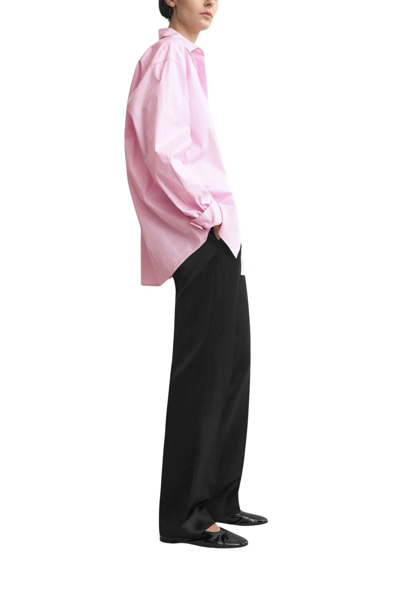 Toteme Classic Tumbled Striped Shirt - Vermillion
