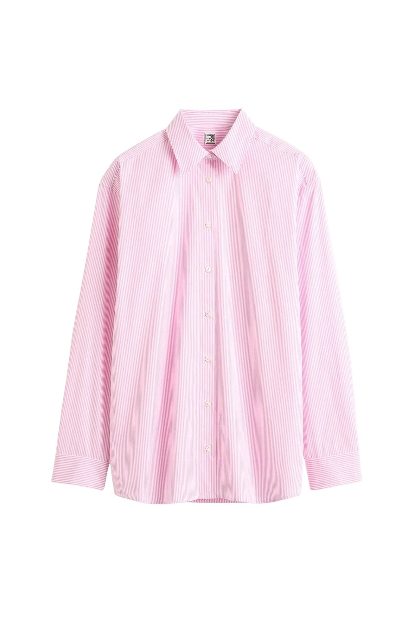 Toteme Classic Tumbled Striped Shirt - Vermillion