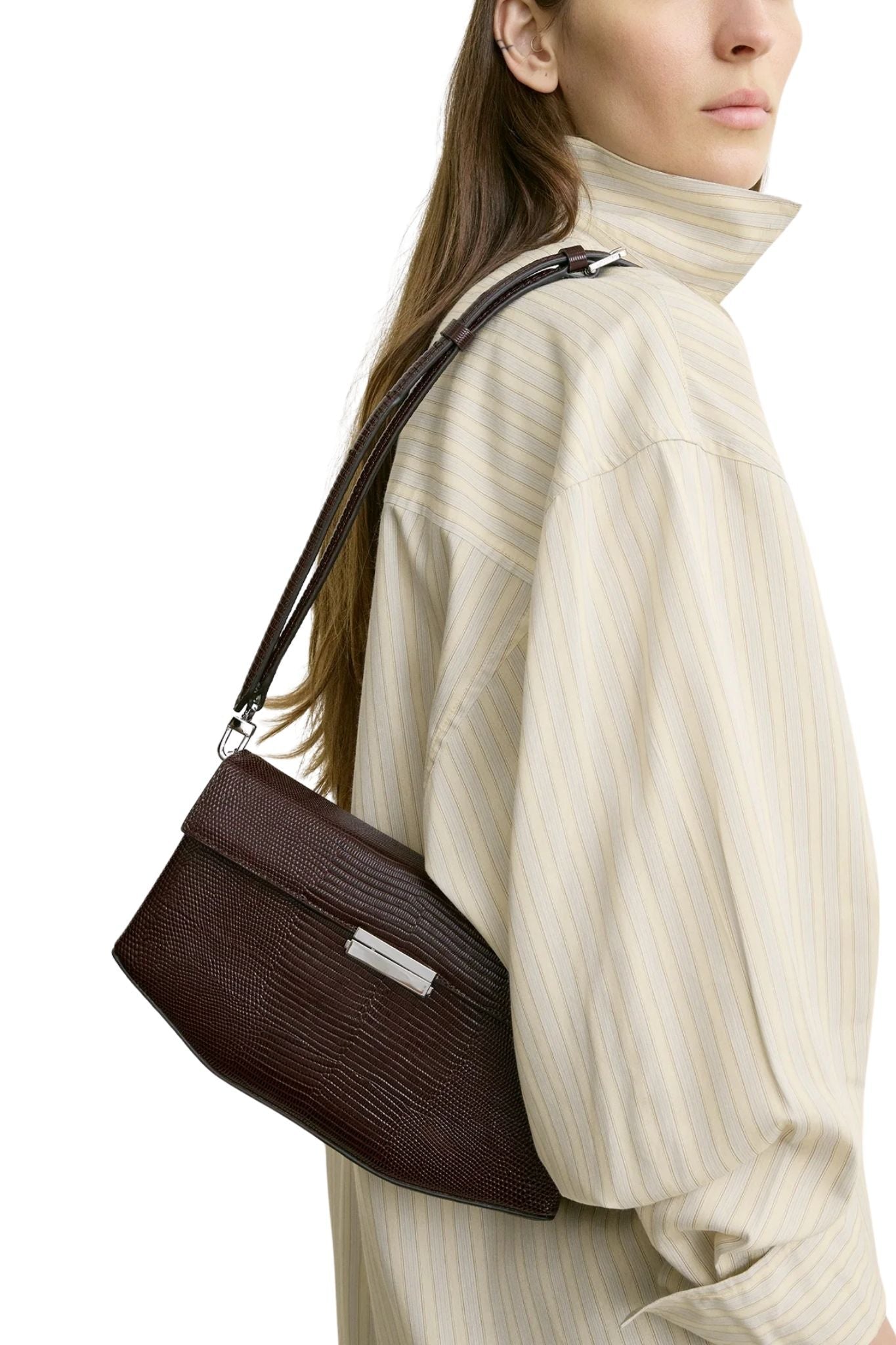 Toteme Clip Lizard - embossed Shoulder - Vermillion