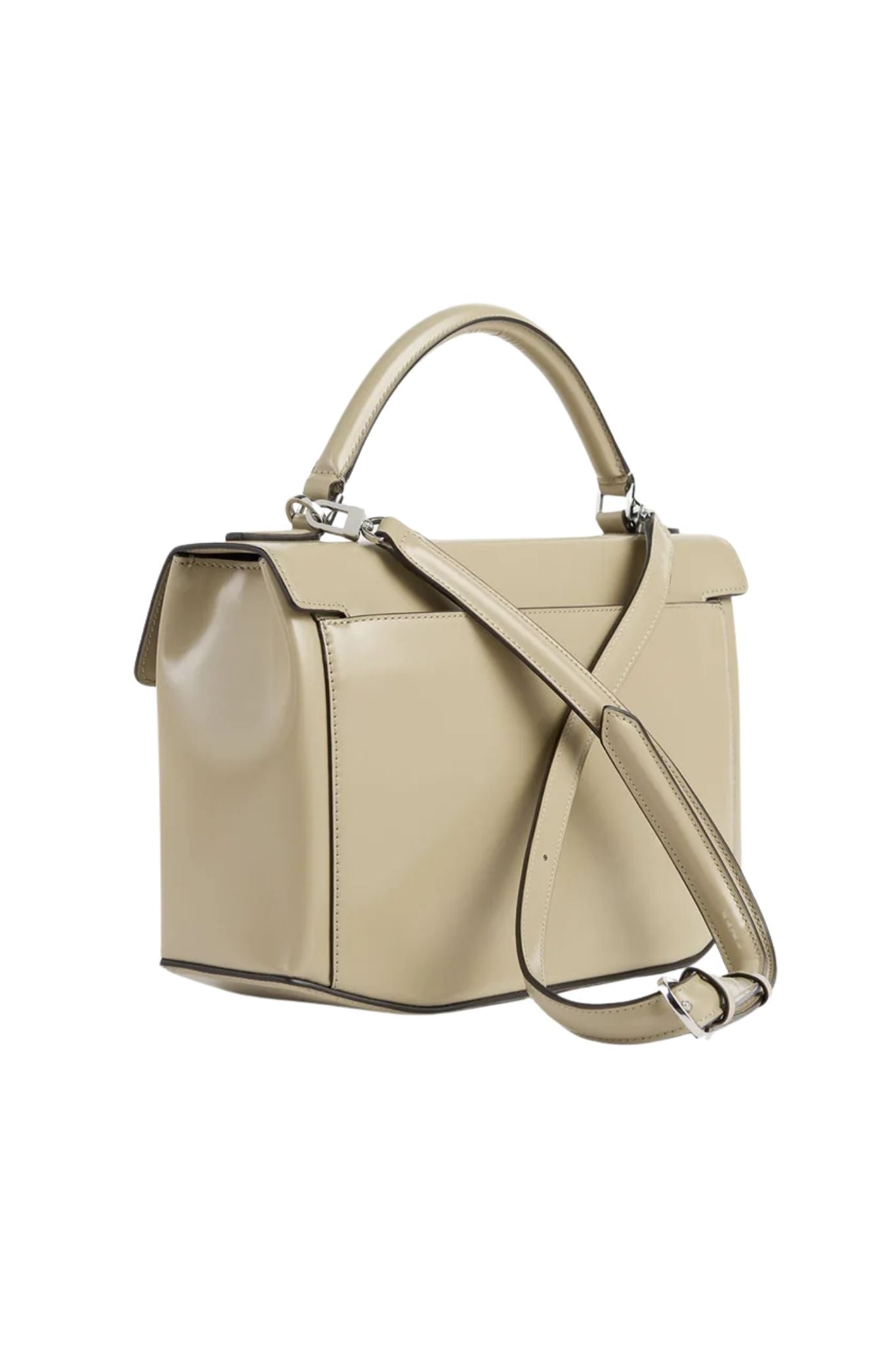Toteme Clip Polished Leather Top Handle - Vermillion