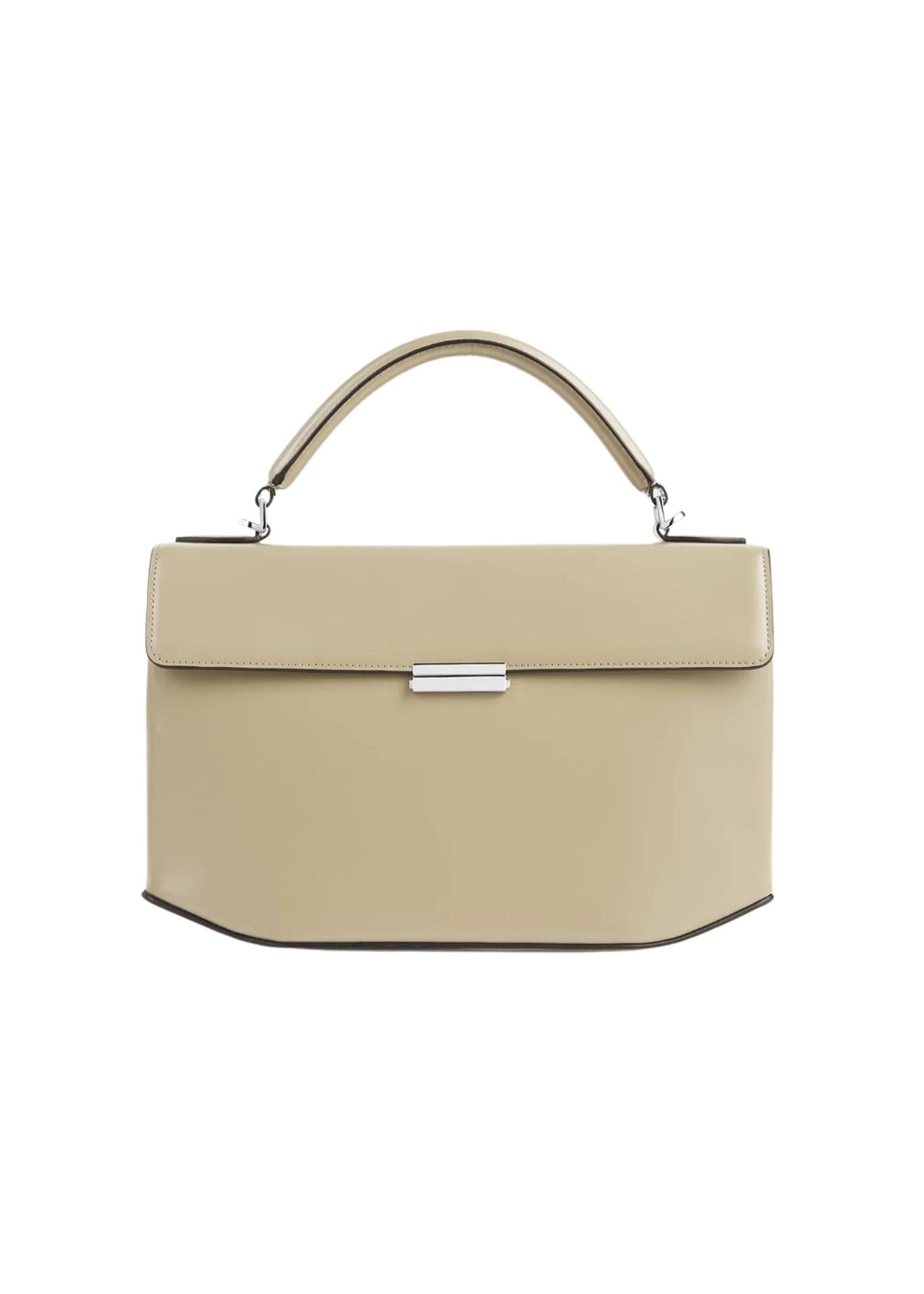 Toteme Clip Polished Leather Top Handle - Vermillion