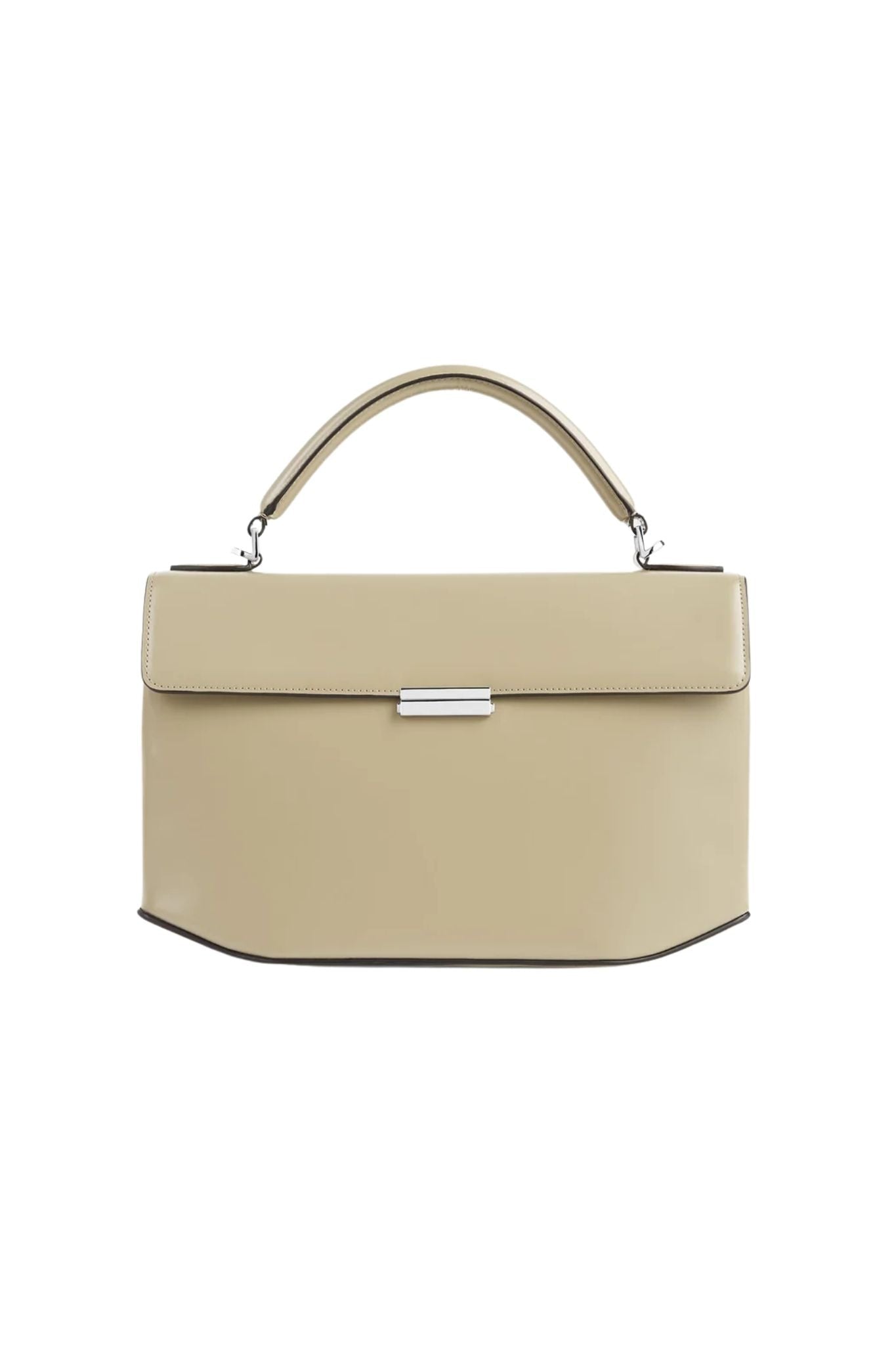 Toteme Clip Polished Leather Top Handle - Vermillion