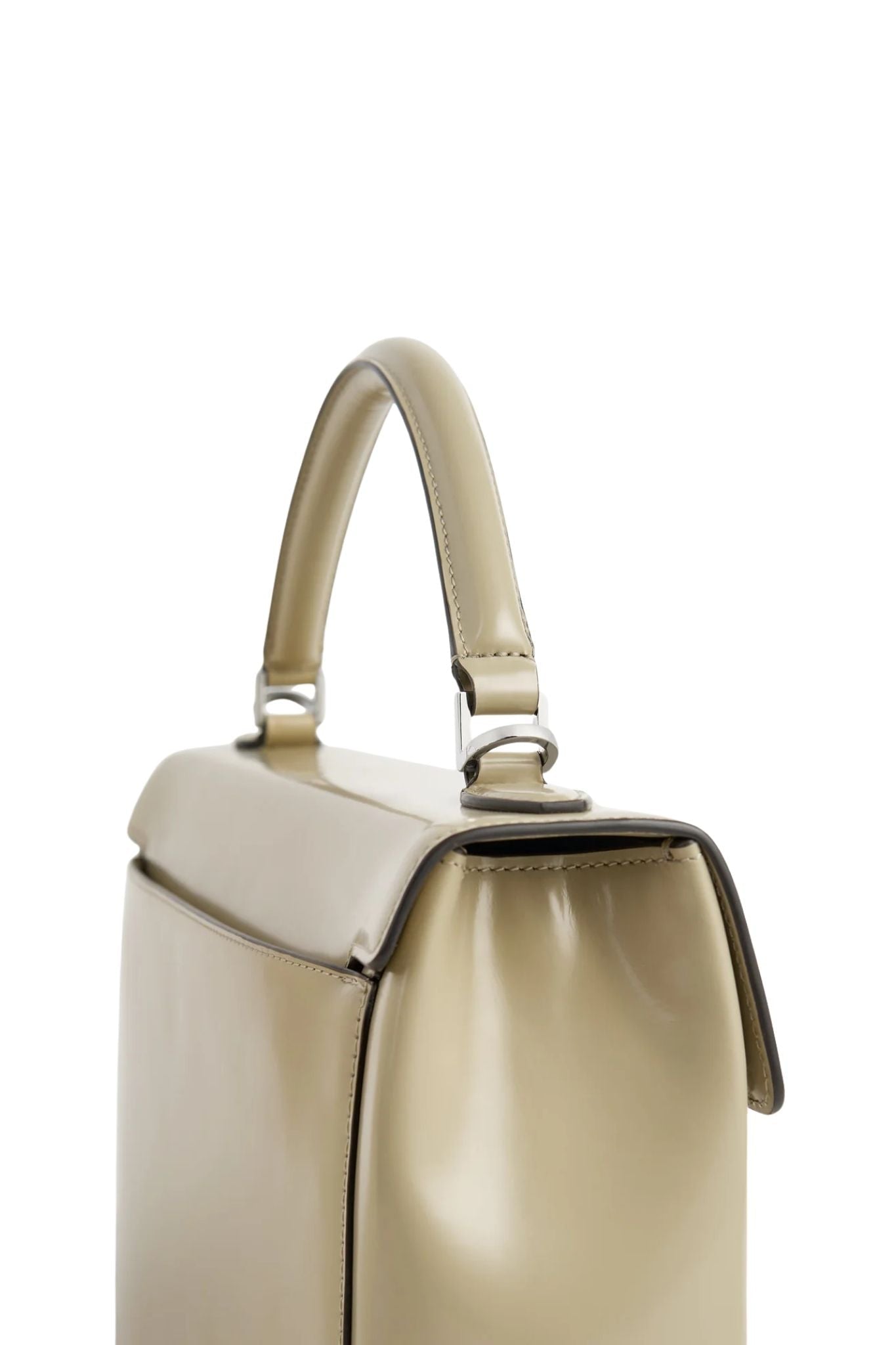 Toteme Clip Polished Leather Top Handle - Vermillion