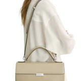 Toteme Clip Polished Leather Top Handle - Vermillion