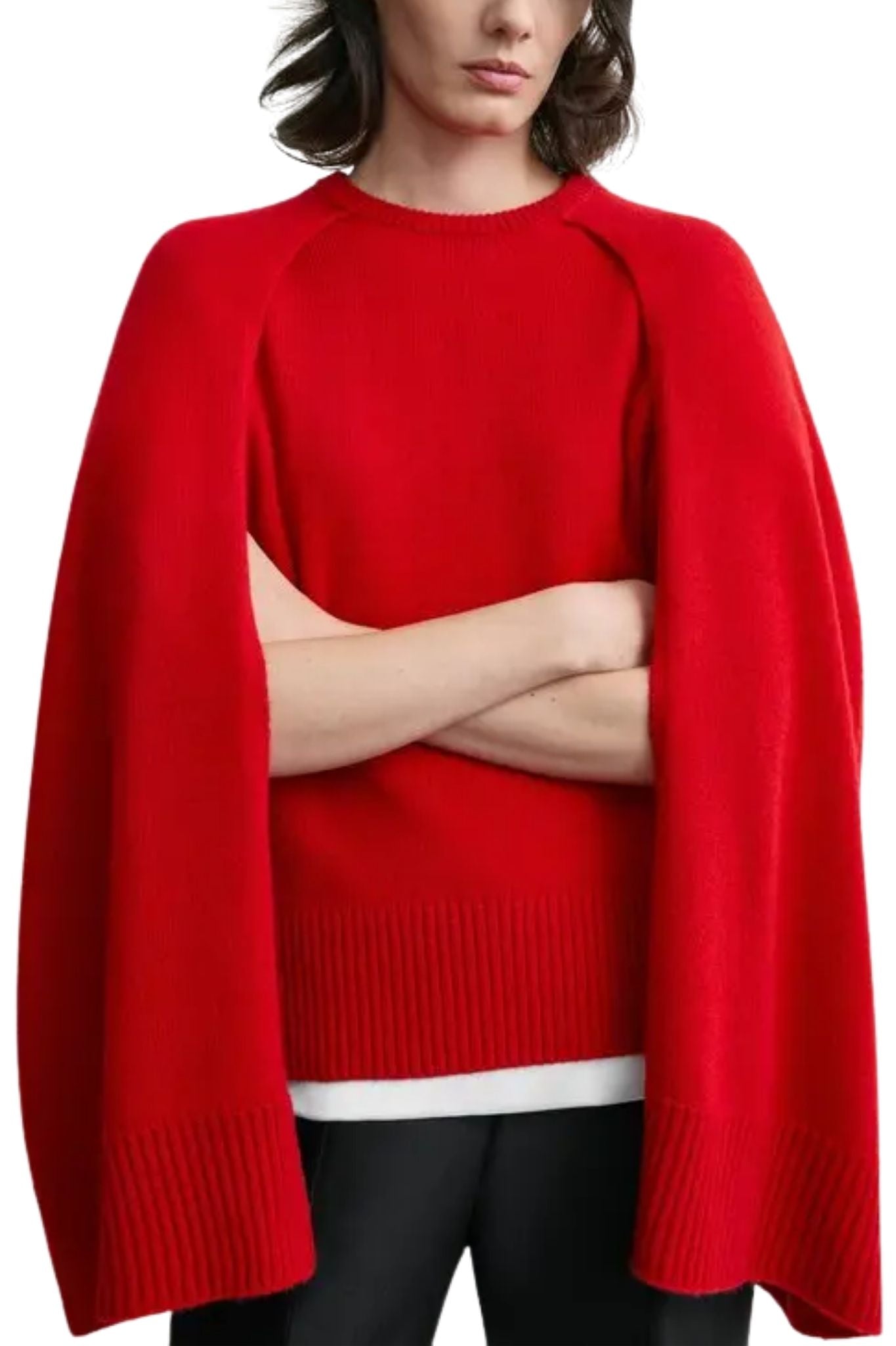 Toteme Crew Cape Knit - Vermillion