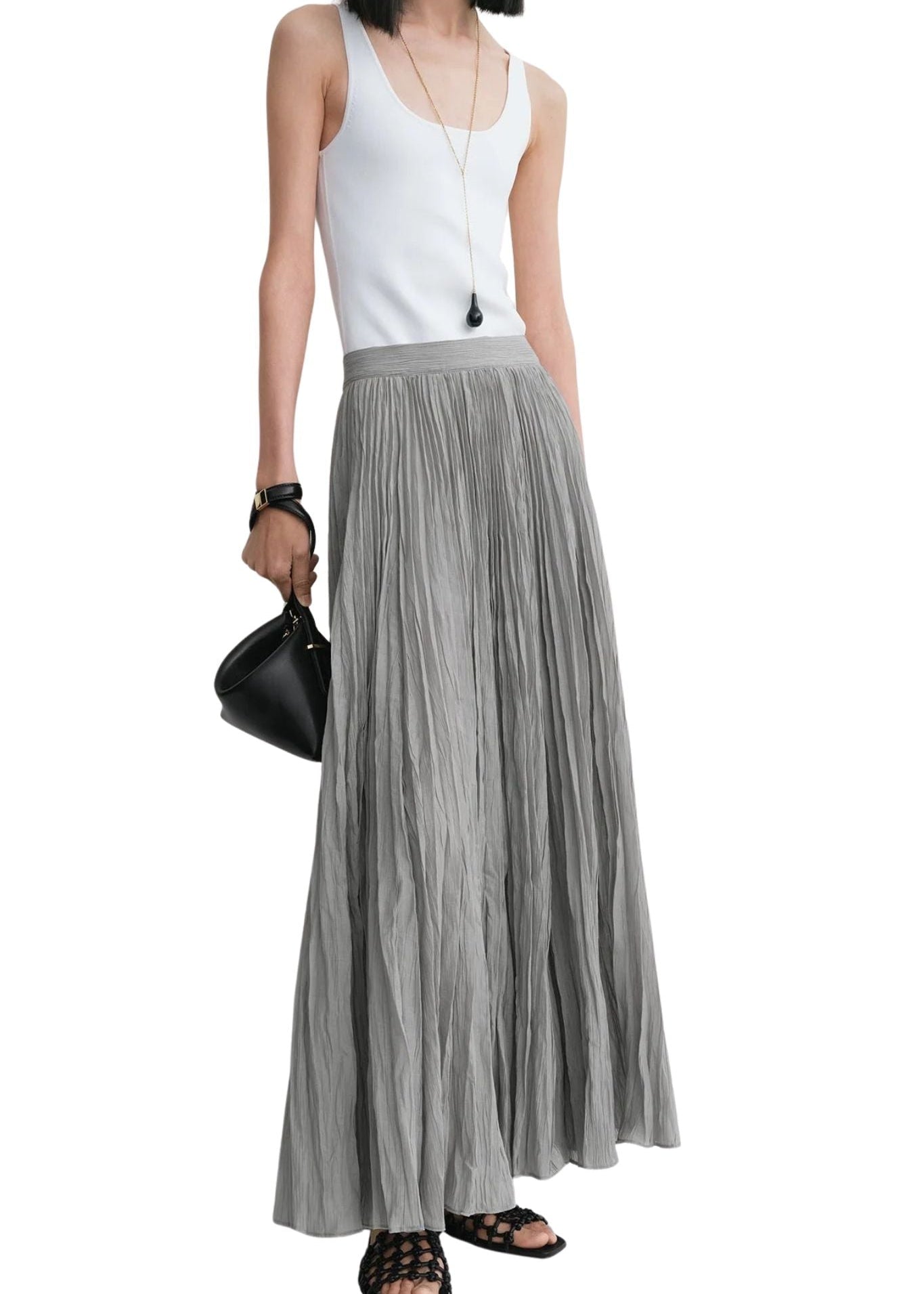 Toteme Crinkled Plissé Skirt - Vermillion