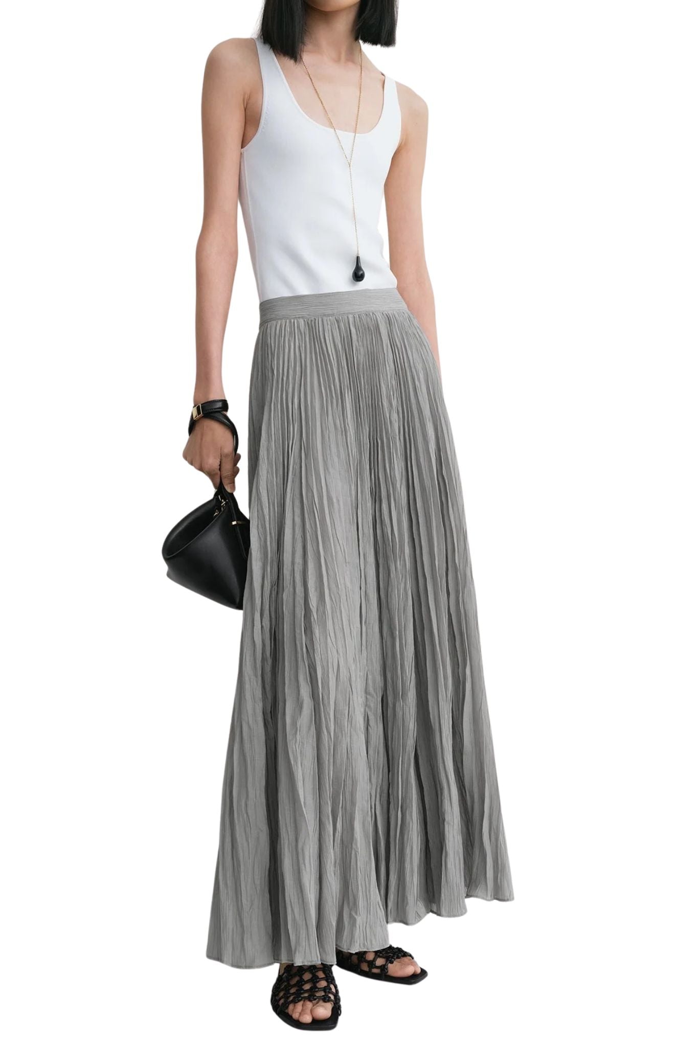 Toteme Crinkled Plissé Skirt - Vermillion