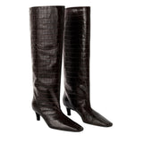 Toteme Croco - Embossed Wide - Shaft Boots - Vermillion
