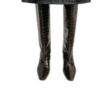 Toteme Croco - Embossed Wide - Shaft Boots - Vermillion