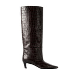 Toteme Croco - Embossed Wide - Shaft Boots - Vermillion