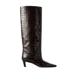 Toteme Croco - Embossed Wide - Shaft Boots - Vermillion