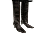 Toteme Croco - Embossed Wide - Shaft Boots - Vermillion