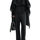 Toteme Fringe Poncho - Vermillion