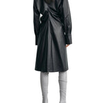 Toteme Leather Slouch Shirtdress - Vermillion