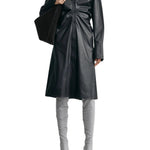 Toteme Leather Slouch Shirtdress - Vermillion