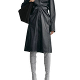 Toteme Leather Slouch Shirtdress - Vermillion