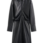 Toteme Leather Slouch Shirtdress - Vermillion