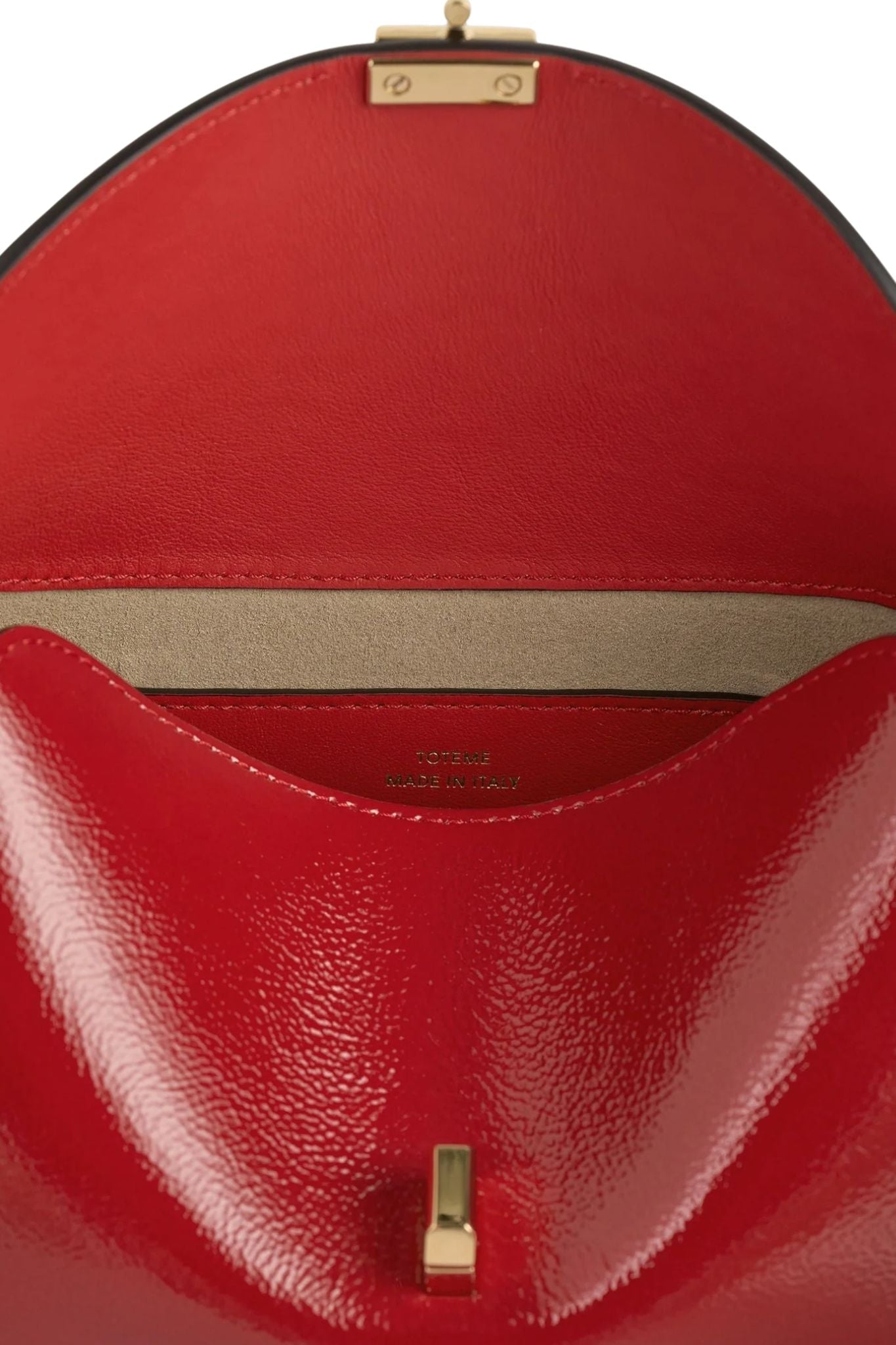 Toteme Mini T - Lock Naplack Clutch - Vermillion