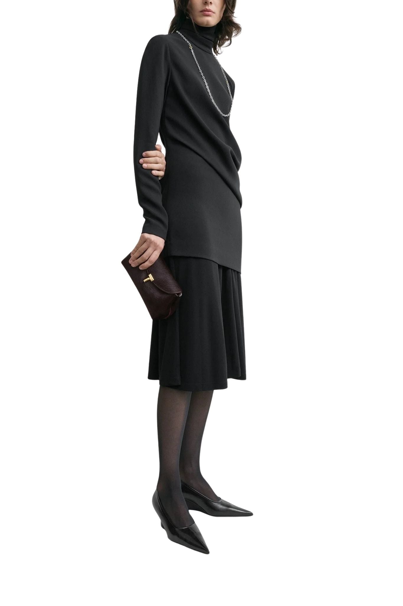 Toteme Mini T - Lock Pony Hair Clutch - Vermillion