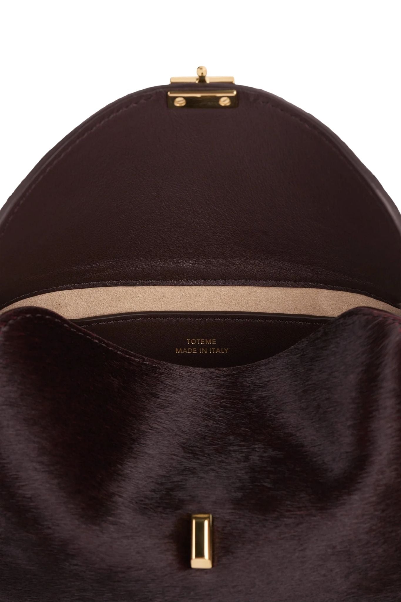 Toteme Mini T - Lock Pony Hair Clutch - Vermillion