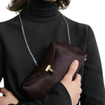 Toteme Mini T - Lock Pony Hair Clutch - Vermillion