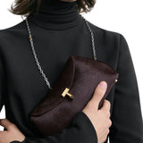 Toteme Mini T - Lock Pony Hair Clutch - Vermillion