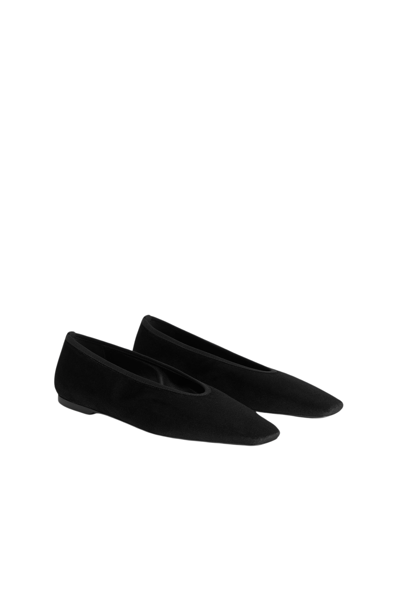 Toteme Minimalist Velvet Ballerinas - Vermillion