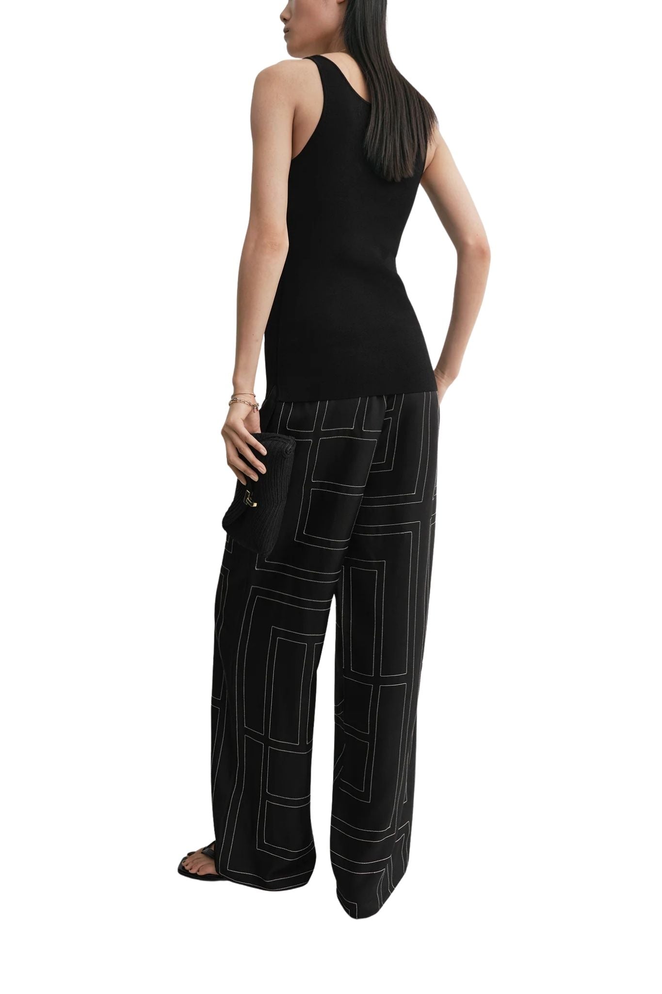 Toteme Monogram Silk PJ Bottoms - Vermillion