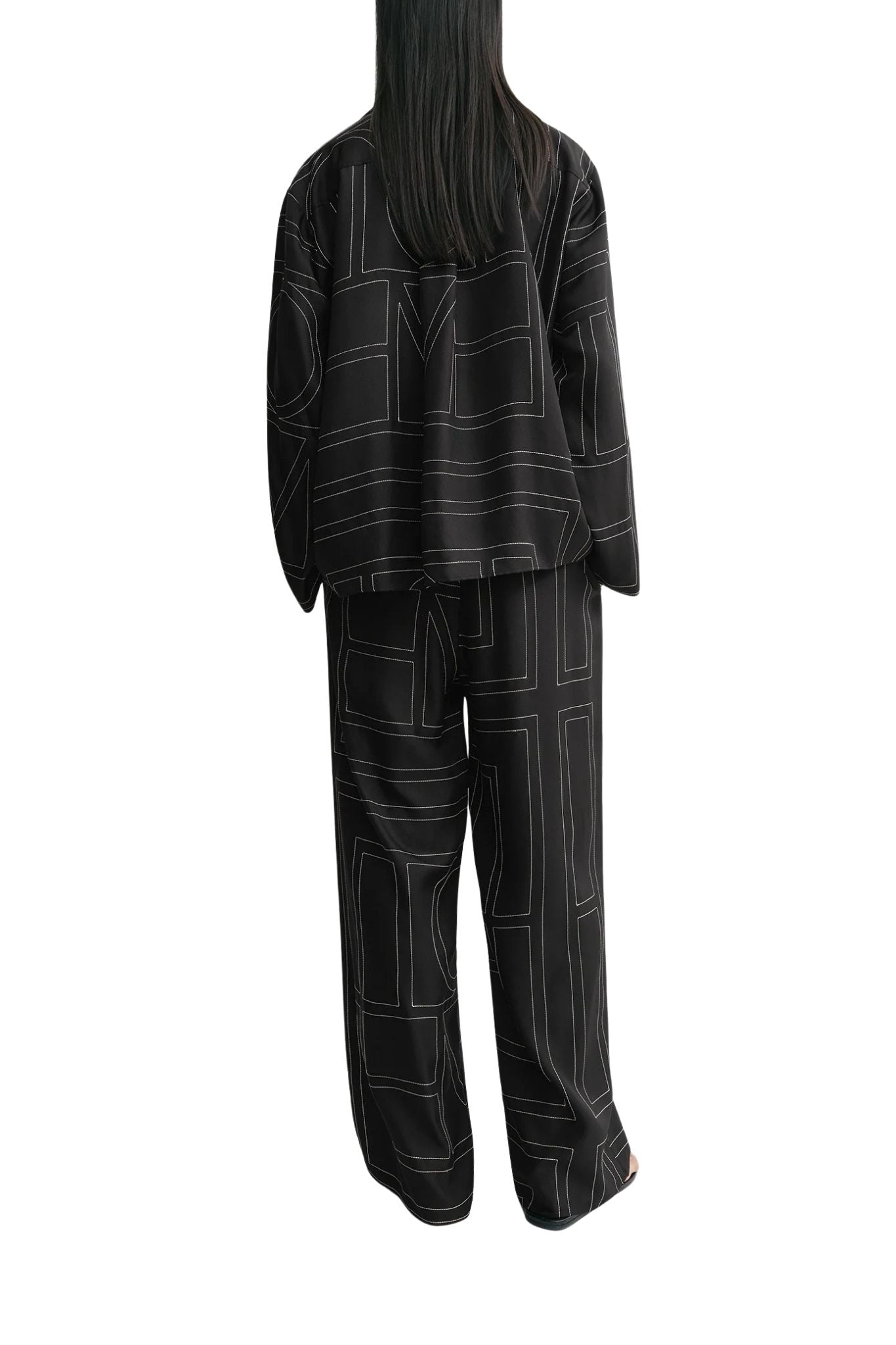 Toteme Monogram Silk PJ Top - Vermillion