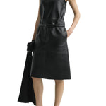 Toteme Paneled Leather Skirt - Vermillion