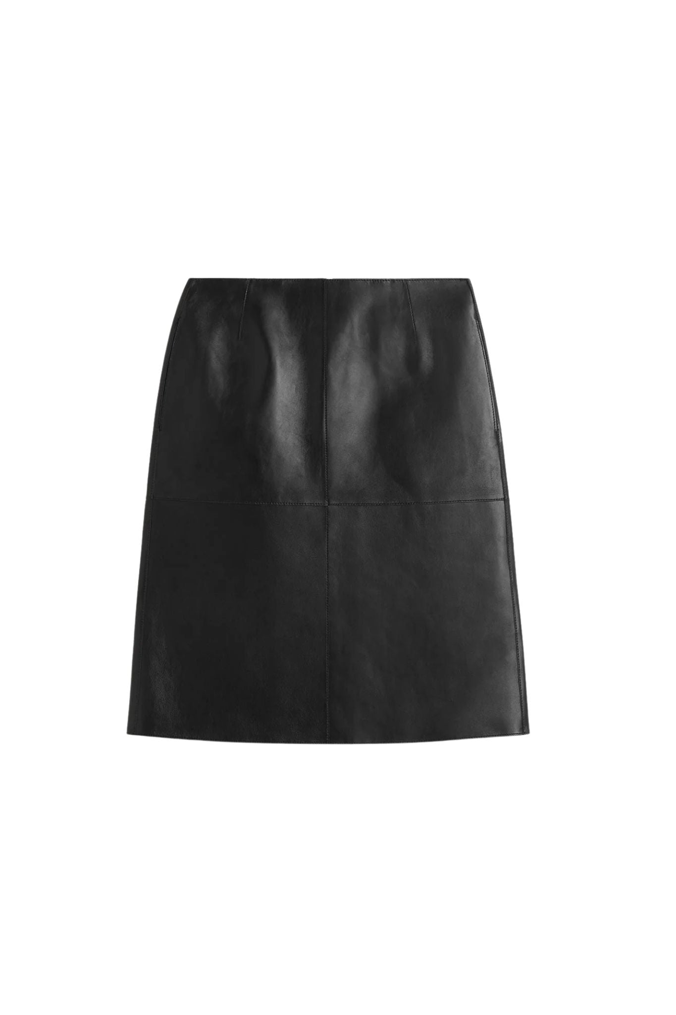 Toteme Paneled Leather Skirt - Vermillion
