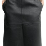 Toteme Paneled Leather Skirt - Vermillion